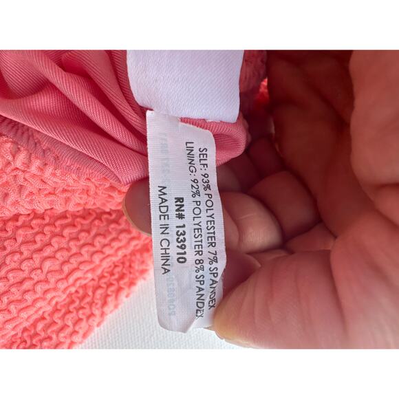 Show Me Your Mumu Positano Peach Sherbet Scrunch Textured One Piece Swimsuit - - Picture 7 of 9